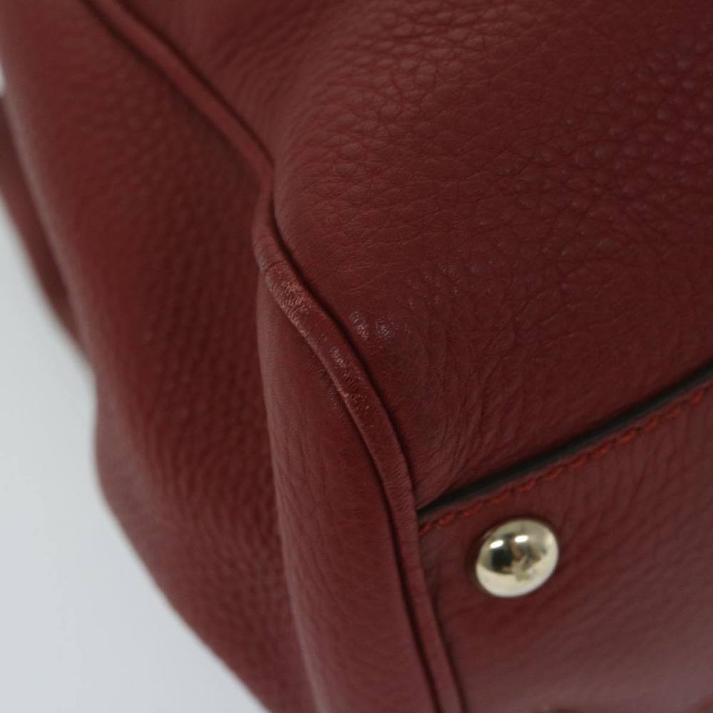 GUCCI Bamboo Hand Bag Leather Red 336032 Auth ep2891 - Picture 15 of 16